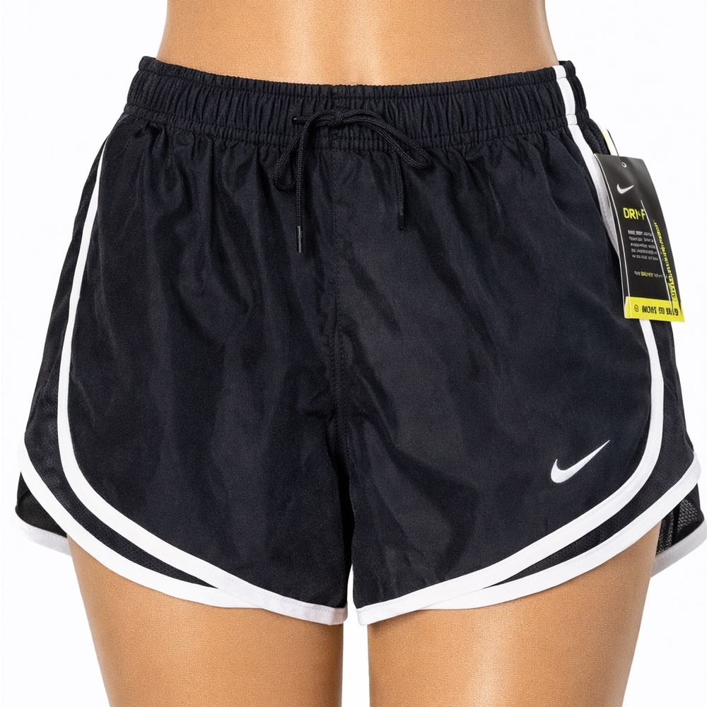 Nike Tempo Dri-FIT Running Shorts Womens Small Black‎ Lined Drawstring
